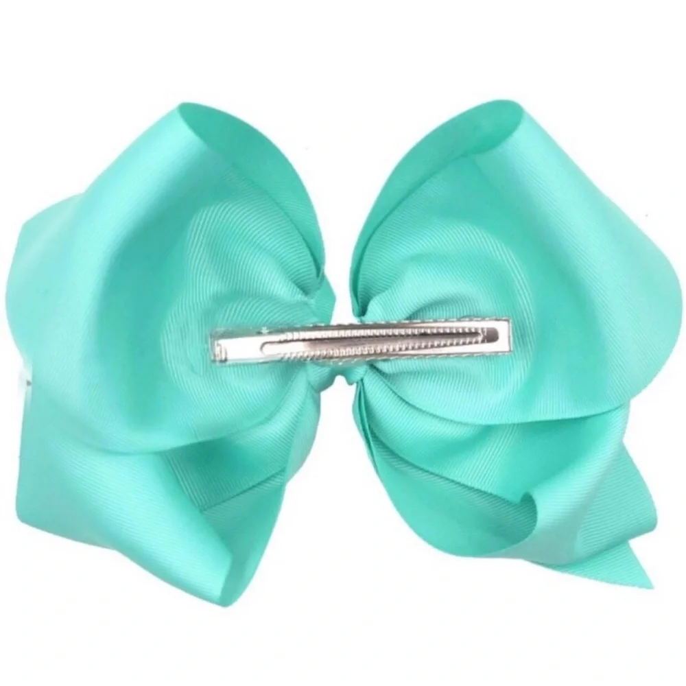 30 Rainbow Color Hair Bows - 6 inch Grosgrain Bows with Alligator Clips